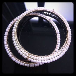 Pearl bangle bracelets